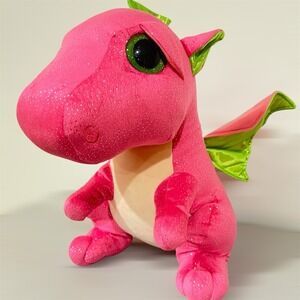 TY Darla Pink Sparkle Dragon – Large 17" Beanie Boo‎ Plush Stuffed Animal RARE